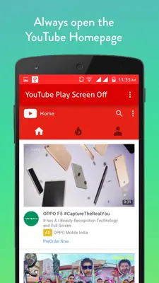 YouTube Play Screen off android App screenshot 12